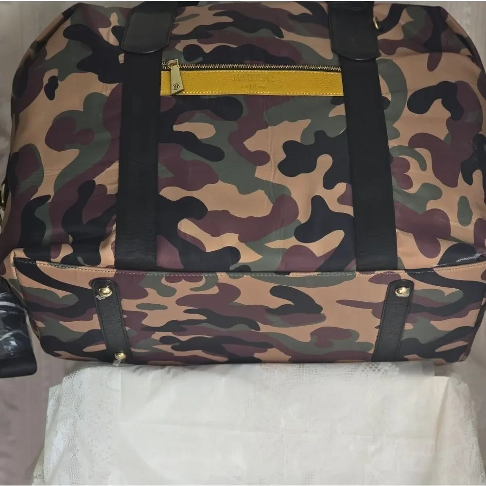 J.W. Hulme Chelsea Camouflage Travel Bag with Pouch and Adjustable Strap New